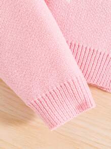 SHEIN 女大童星星圖案針織吊帶上衣&前紐扣開襟衫 - 粉色 - 查看 4