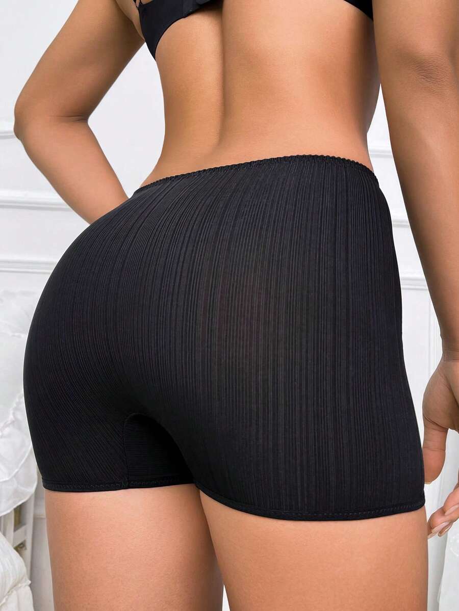 男孩素色蕾絲邊短褲 - 黑色 - 查看 1