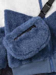 Young Boy Two Tone Teddy Jacket & Pants & Bag - Multicolor - View 4