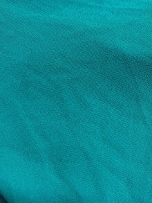 Al Najma Contrast Trimmed Belted Kaftan - Teal Blue - View 8