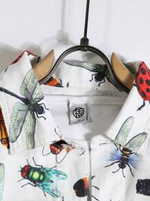 Manfinity LEGND 男士蝴蝶圖案牛仔夾克不帶T恤 - 彩色 - 查看 6