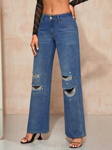 SHEIN BAE Jean Ample Déchiré
