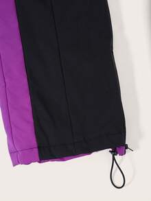 SHEINNeu 雙色金屬扣環腰帶長褲 - 紫色 - 查看 6