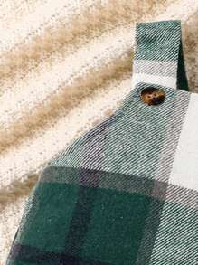 Baby Boy Plaid Print Overall Jumpsuit - Green - View 4