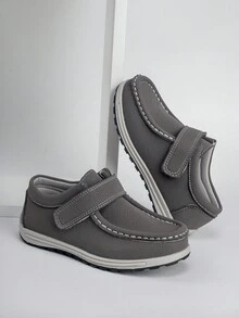 1 Pair Comfortable Non-Slip Fashionable, Versatile, Lightweight, Casual, Minimalist Children Daily Flat Shoes, Suitable For All Seasons - Grey - View 4