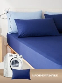 2pcs Ultra Soft Solid Color Pillow Covers, Lightweight As Cloud, Envelope Closure, Oeko-Tex Certified - Navy Blue - View 7