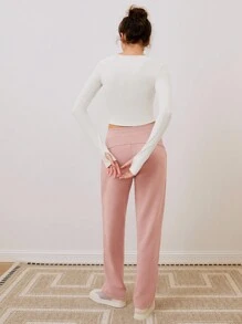 GLOWMODE 極經典輕盈的磨砂木質紋理長袖彎曲下擺短式上衣,附手指孔設計 - 白色 - 查看 7