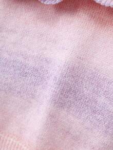 SHEIN Cô gái Tween Bóng Viền Ruffle Áo len - Nhiều màu - Xem 5