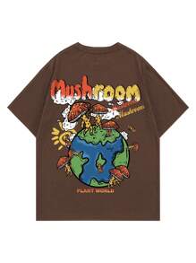 Manfinity EMRG Men Cartoon & Letter Graphic Tee - Coffee Brown - View 3