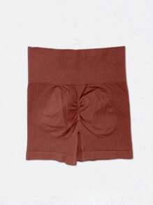 Easithlete 无缝高腰镂空后背运动套装 - 咖啡棕 - 查看 6