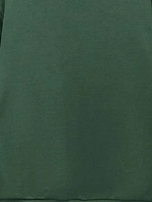 SHEIN 男大童字母貼布加絨內裏套頭衫和運動褲 - 綠色 - 查看 7