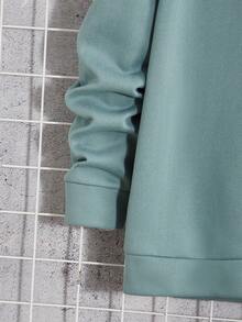 Manfinity RebelGame Men Letter Graphic Sweatshirt - Green - View 4