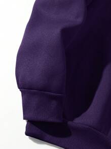 Men Solid Thermal Lined Sweatshirt - Purple - View 6
