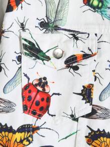 Manfinity LEGND 男士蝴蝶圖案牛仔夾克不帶T恤 - 彩色 - 查看 3