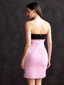 MOTF PREMIUM STRAPLESS BEAD EMBROIDERY DRESS - Multicolor - View 7