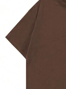 Manfinity EMRG Men Cartoon & Letter Graphic Tee - Coffee Brown - View 4