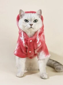 PETSIN Red And White Tie-dye Pet Jacket For Fall And Winter - Multicolor - View 1