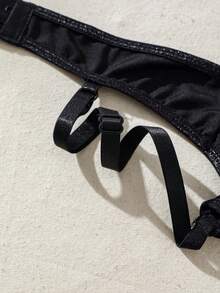 SHEIN Sujetador Triangular Bralette De Encaje En Contraste - Negro - Ver 5