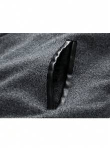 Chaqueta universitaria con parche de letras y ribete a rayas para hombre, otoño - Gris - Ver 9
