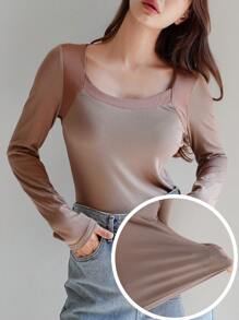 DAZY Two Tone Scoop Neck Tee Pajama