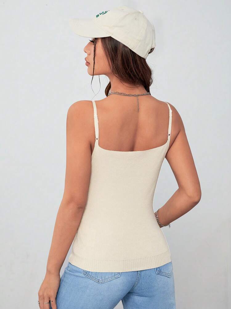 Contrast Lace Cami Knit Top