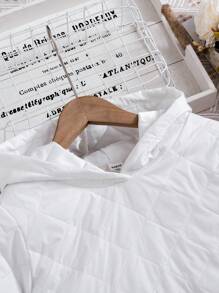 SHEIN Tween Girl Solid Hooded Sweatshirt & Skirt