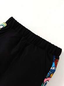 男嬰卡通圖案半拉鏈連帽衫和運動褲 - 彩色 - 查看 6