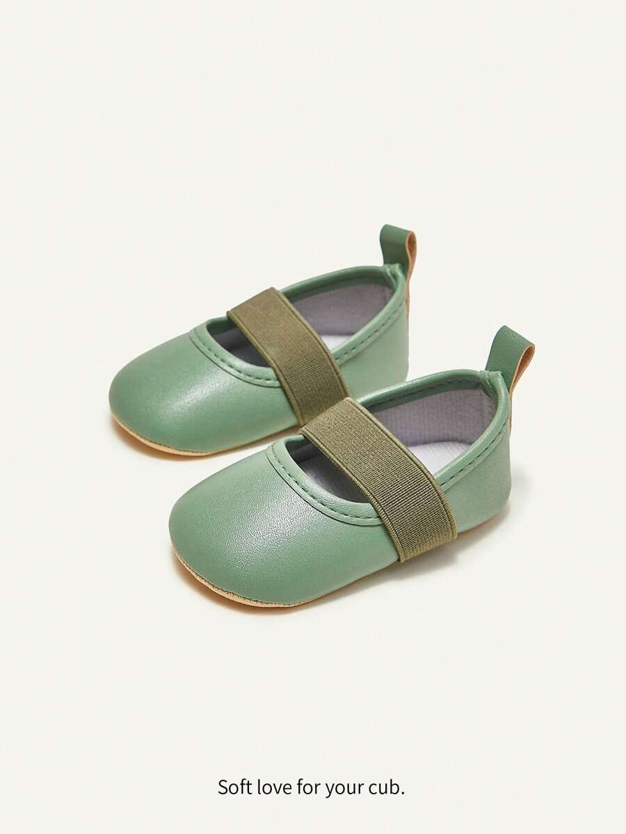 Cozy Pixies Zapatos planos dulce con cómodo estilo princesa con cinta para infantes con jóven niños - Verde - Ver 1