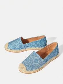 SheIn VCAY 女性春季/秋季時尚休閒舒服的平底鞋 - 藍色 - 查看 1