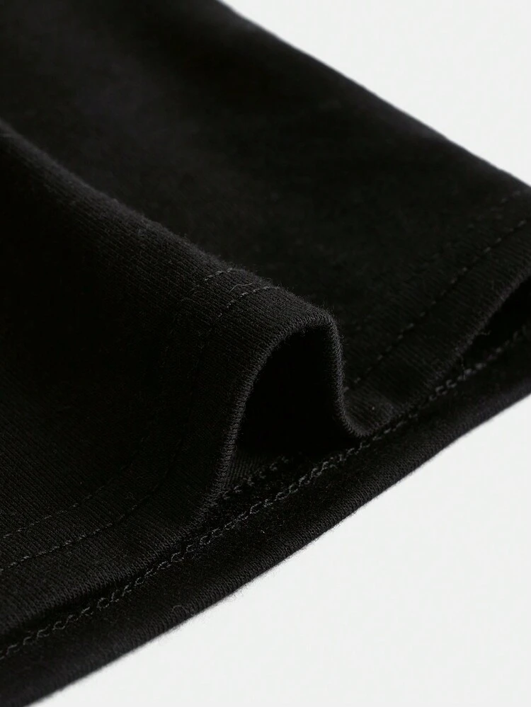 Tween Girls' Basic Casual Knit Round Neck Long Sleeve T-Shirt With Letter Print