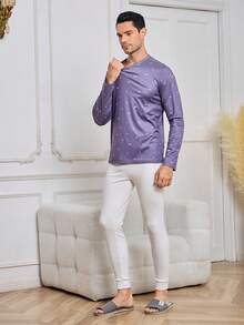 Nam In Đồ họa Áo lót giữ nhiệt hàng đầu - Màu xanh lam - Xem 7