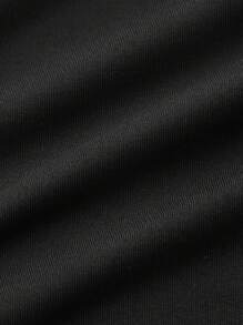 SHEIN EZwear In Giáng sinh Áo phông Crop - màu đen - Xem 3