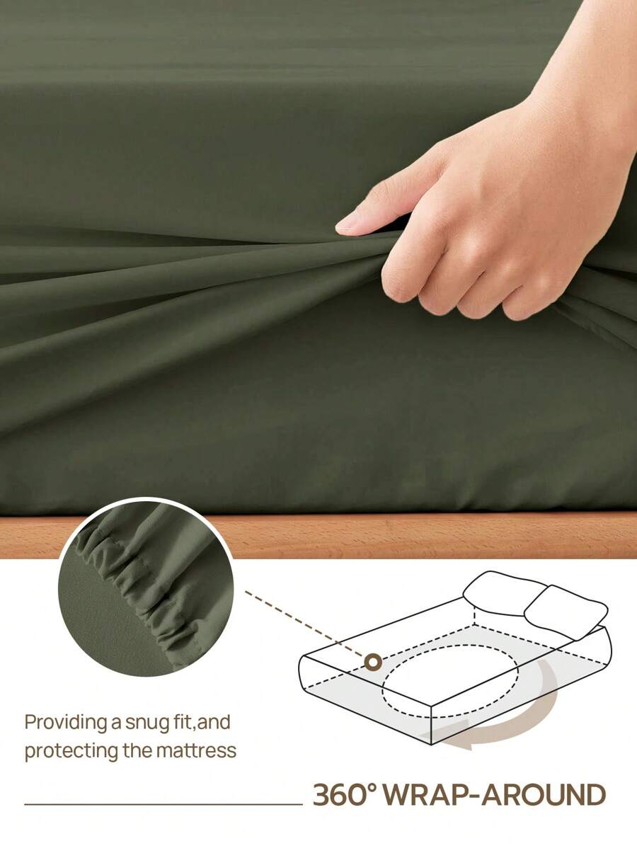 LongNap™ 1pc Supersoft Plain Fitted Sheet, Lightweight CloudLike Feel