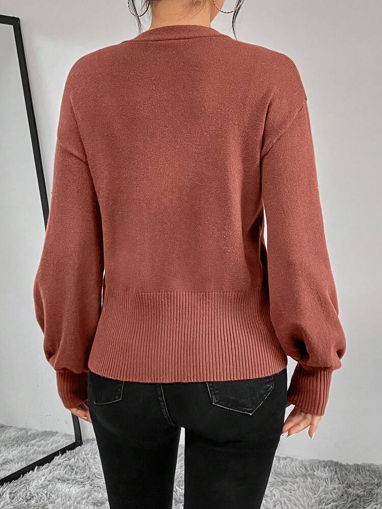 Double Breasted Drop Shoulder Cardigan