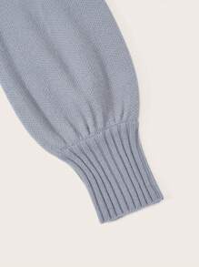 SHEINNeu Letter & Plaid Pattern Sweater - Grey - View 4