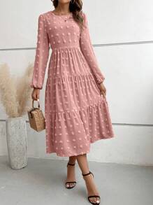 Breezaya 圓點荷葉邊娃娃裙不附腰帶 - 粉色 - 查看 3