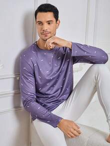 Nam In Đồ họa Áo lót giữ nhiệt hàng đầu - Màu xanh lam - Xem 6