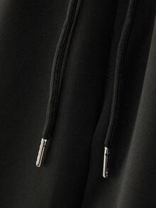 Manfinity Homme Loose Fit Men's Letter Printed T-Shirt & Drawstring Waist Shorts - Black - View 6