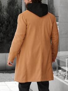 Manfinity Homme Hombres Abrigo de doble botonadura - Caqui - Ver 2