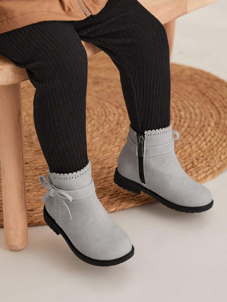 Baby Girls Bow Decor Breathable Fashion Classic Boots For Outdoor