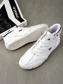 女士休闲运动鞋，手工制作的章鱼健身训练鞋，时尚摩托车鞋，橡胶防滑鞋底，一脚蹬便鞋 - 白色 - 查看 6