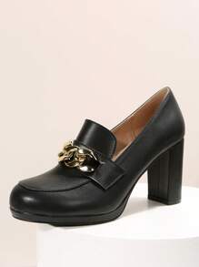 Women's Single-heeled Shoes - Black - View 4