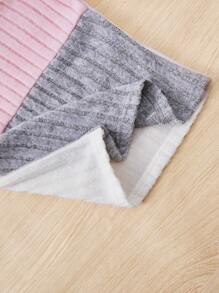 SHEIN Leap Crew 年轻女孩时尚街头针织圆领撞色长袖上衣 - 彩色 - 查看 4