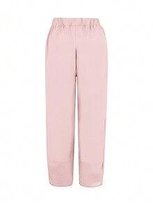 Solid Tulip Hem Pants - Pink - View 2