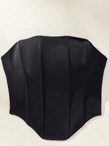 SHEIN Set faja con corchete bajo asimétrico - Negro - Ver 5