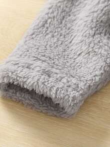 SHEIN Young Girl Solid Tank Top & Pants & Button Up Flannel Top - Grey - View 4