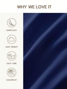 2pcs Ultra Soft Solid Color Pillow Covers, Lightweight As Cloud, Envelope Closure, Oeko-Tex Certified - Navy Blue - View 4