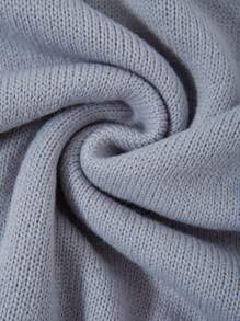 SHEINNeu Letter & Plaid Pattern Sweater - Grey - View 5