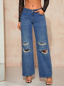 SHEIN BAE Jean Ample Déchiré