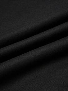 Men Skeleton Hand Print Thermal Lined Sweatshirt - Black - View 4